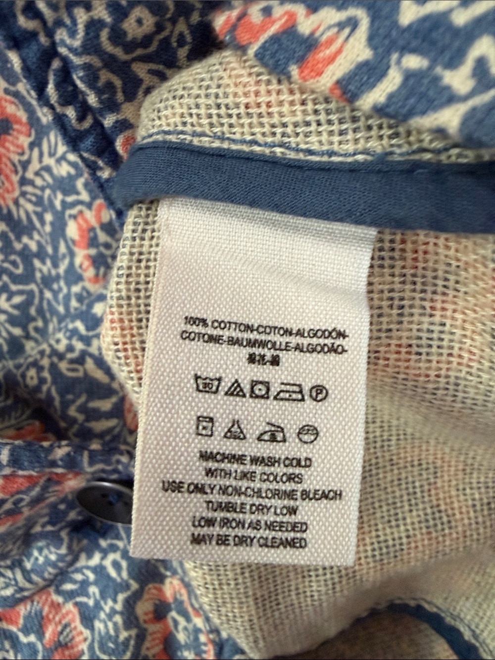 Free People Floral Blazer Jacket Size 12 Blue Coral Pink Cream Boho Cottage - Picture 6 of 8